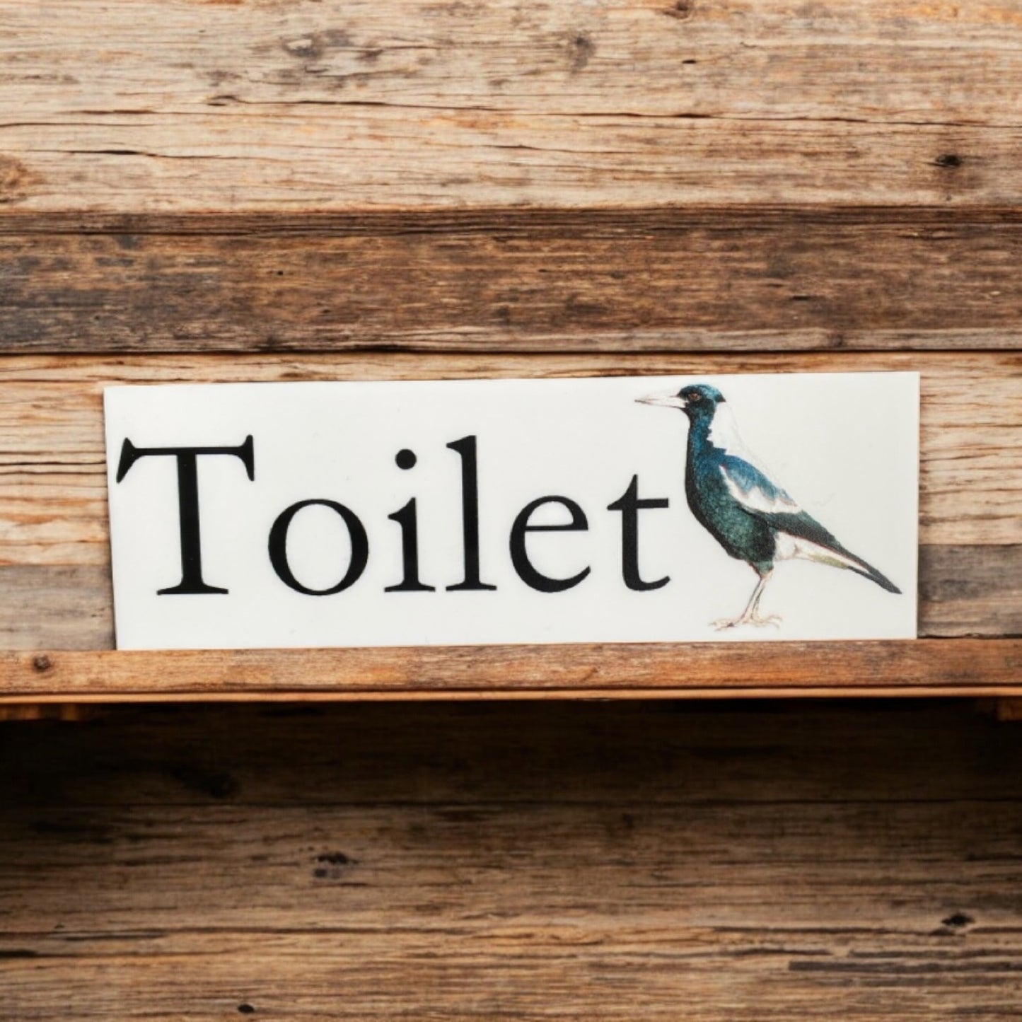 Magpie Bird Toilet Laundry Bathroom Door Sign - The Renmy Store Homewares & Gifts 