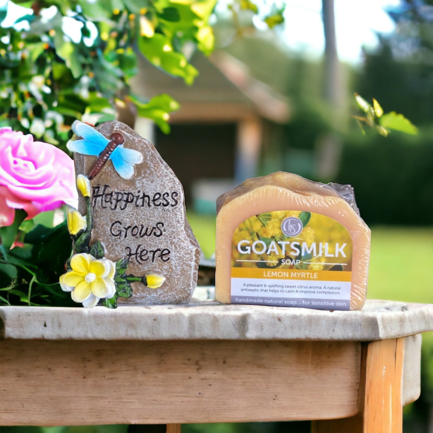 Garden Happiness Gardener Stone Goatmilk Soap Gift - The Renmy Store Homewares & Gifts 