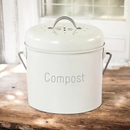 Compost Bin Bucket Homestead White