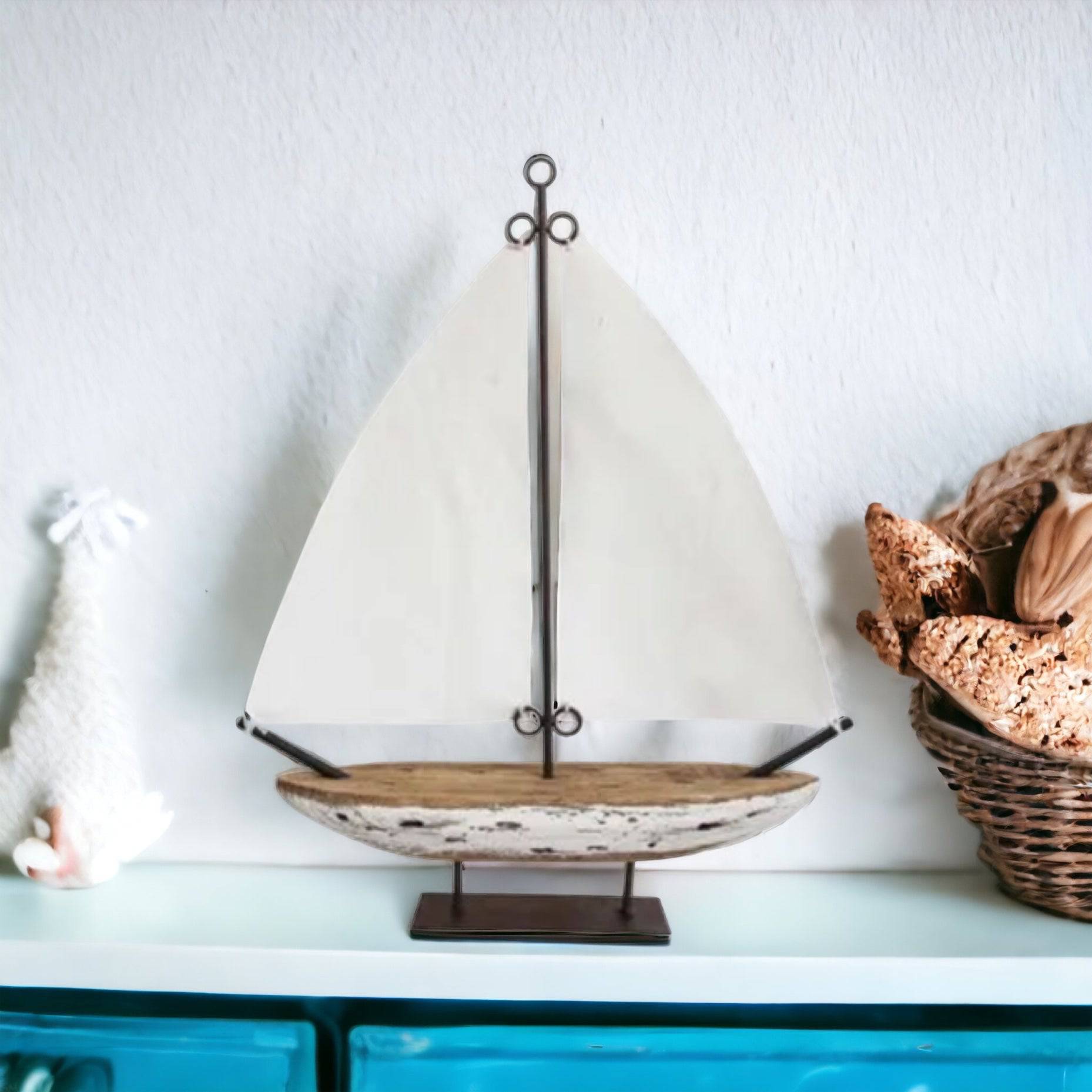 Sailing Boat Nautical Natural Coastal - The Renmy Store Homewares & Gifts 