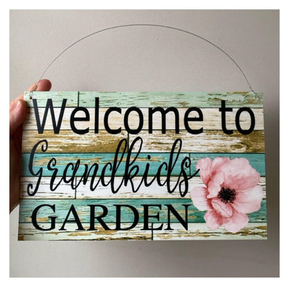 Welcome Garden Custom Personalised Sign Flower