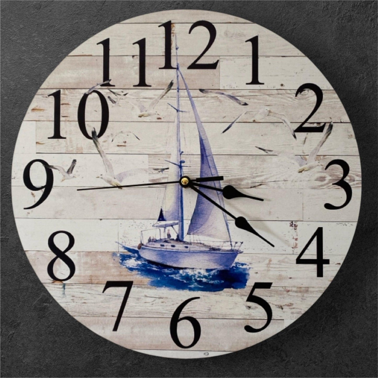 Clock Wall Sail Boat Yacht Coastal Aussie Made