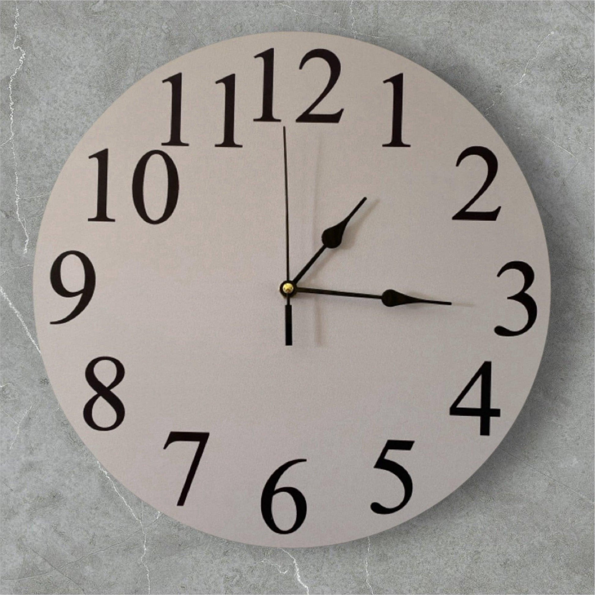 Clock Wall Light Grey Aussie Made - The Renmy Store Homewares & Gifts 