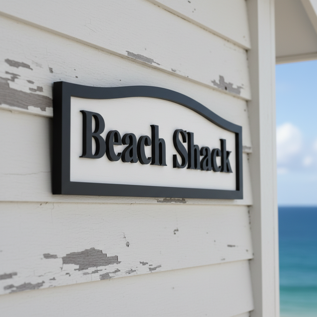 Beach Themed Custom Timber Sign Range - Personalised Coastal House Business Name - Australian Made
