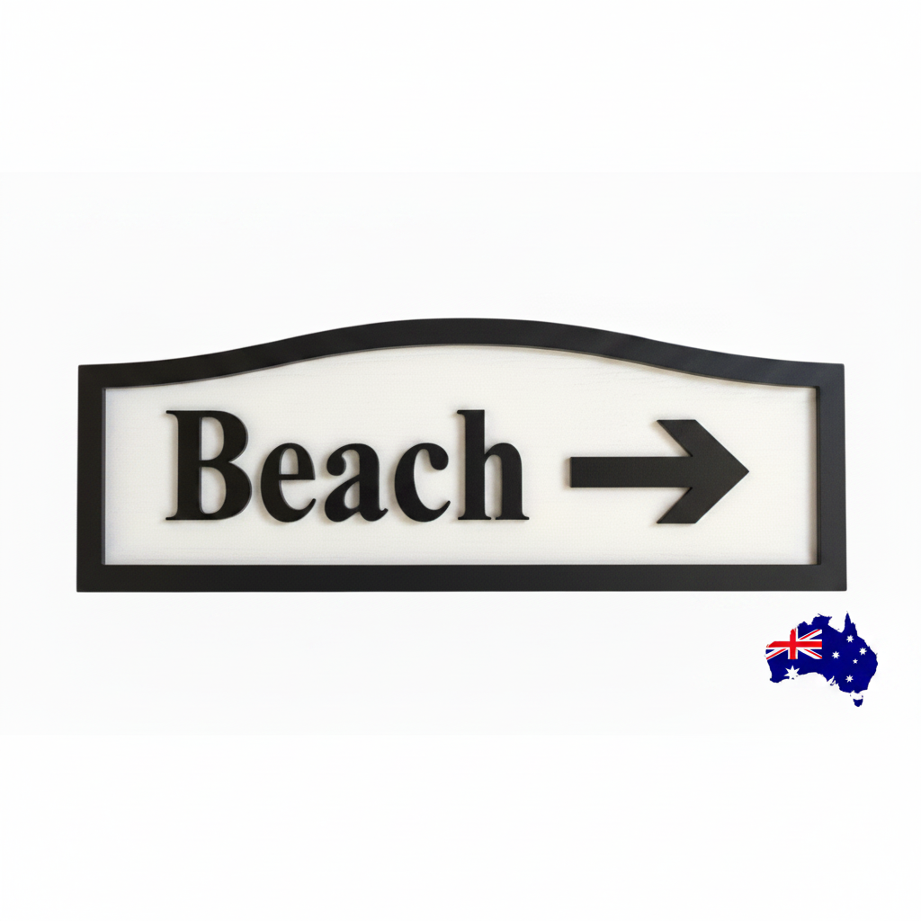 Beach Themed Custom Timber Sign Range - Personalised Coastal House Business Name - Australian Made