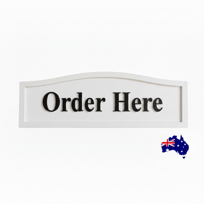 Order Here Pay Here Custom Timber Sign Range - Personalised Cafe Business - Australian Made