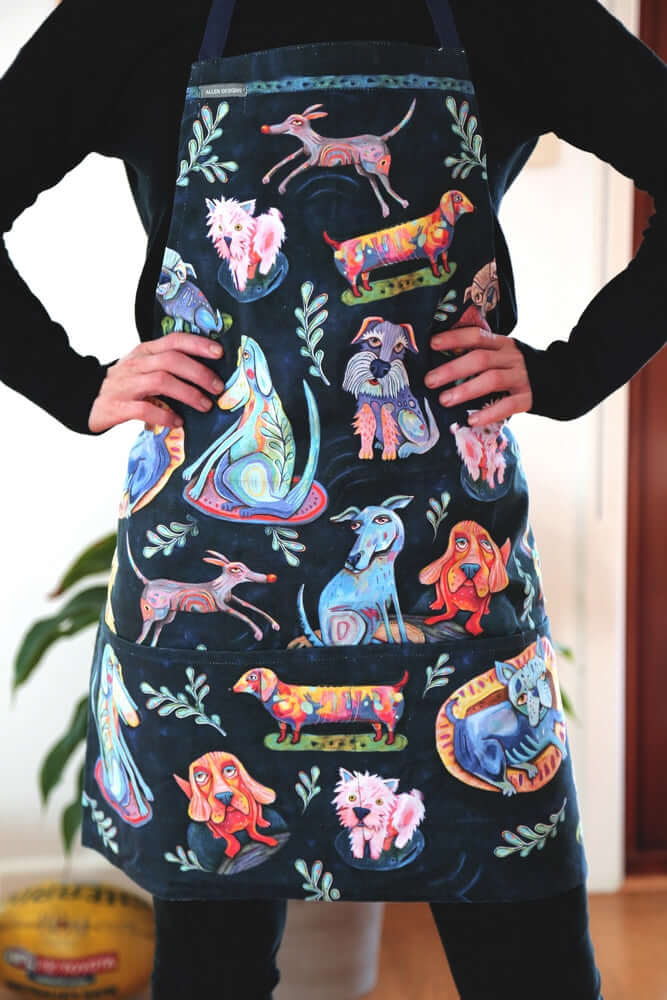 Apron Dog Park Funky Kitchen Cotton - The Renmy Store Homewares & Gifts 