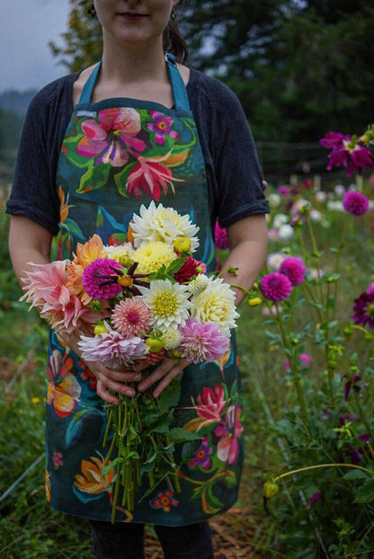 Apron Floral Garden Flowers Funky Kitchen Cotton - The Renmy Store Homewares & Gifts 