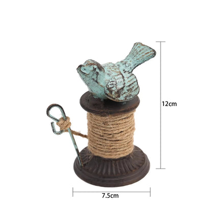 Blue Bird Vintage Cast Iron Twine Holder | Rustic Rope Dispenser | Farmhouse Garden Decor