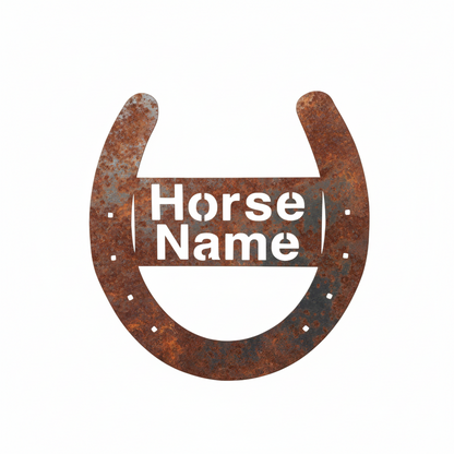 Custom Horseshoe Sign | Horse Stall & Property Rusty Metal Aussie Made