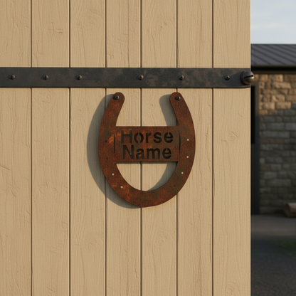 Custom Horseshoe Sign | Horse Stall & Property Rusty Metal Aussie Made