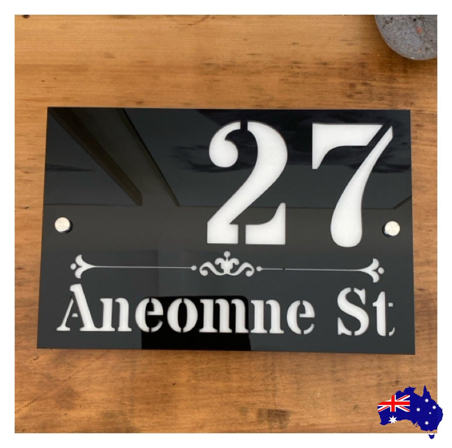 Personalised Street Number Address Letter Box Black House Custom Classic Sign - The Renmy Store Homewares & Gifts 