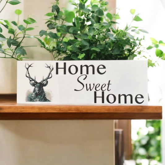 Stag Deer Home Sweet Home Cabin Sign - The Renmy Store Homewares & Gifts 