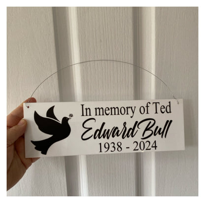 Memorial In Memory Of Custom Personalised Dove Sign