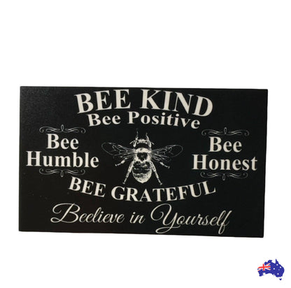 Bee Kind Positive Humble Honest Grateful Believe Garden Sign - The Renmy Store Homewares & Gifts 