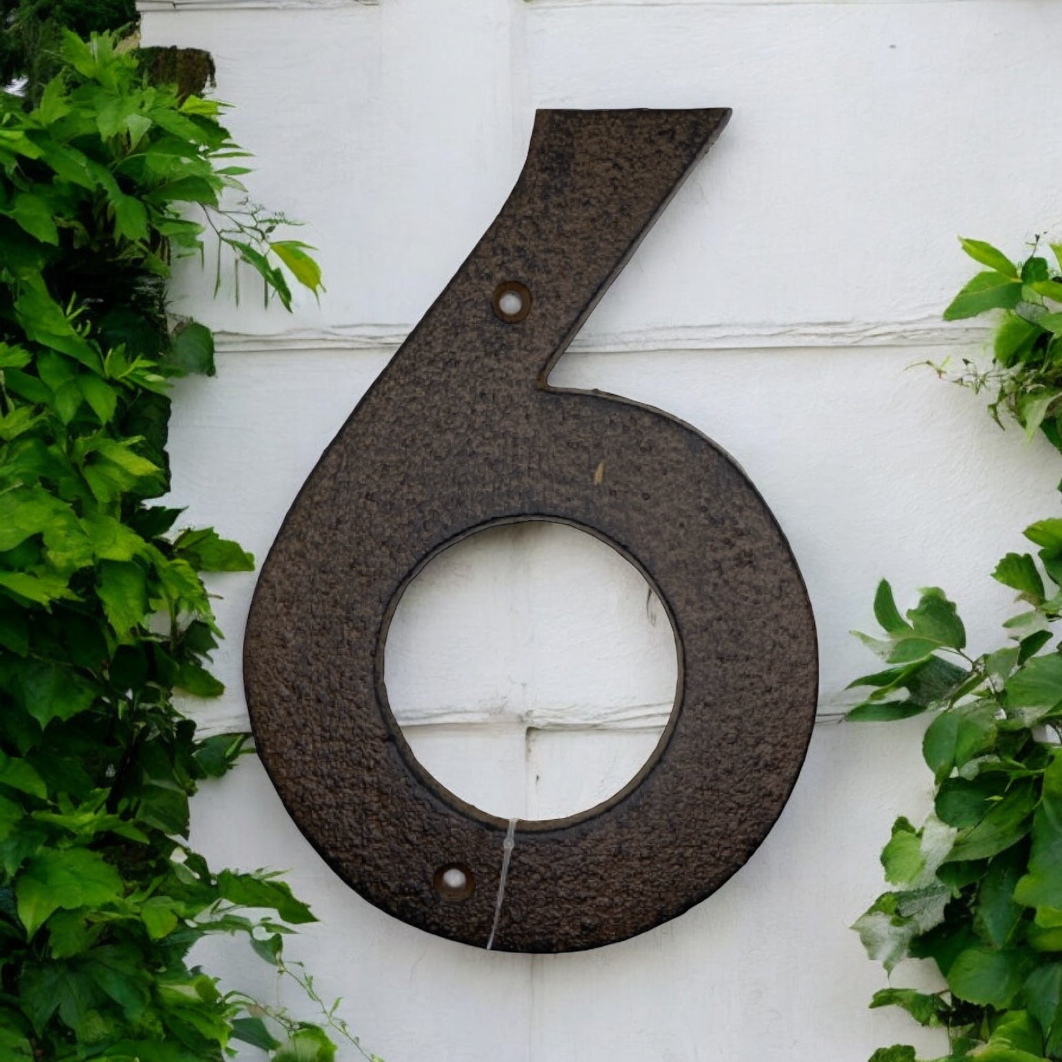 Number 6 Cast Iron Metal House Street Fence Wall Letterbox Large 16cm - The Renmy Store Homewares & Gifts 