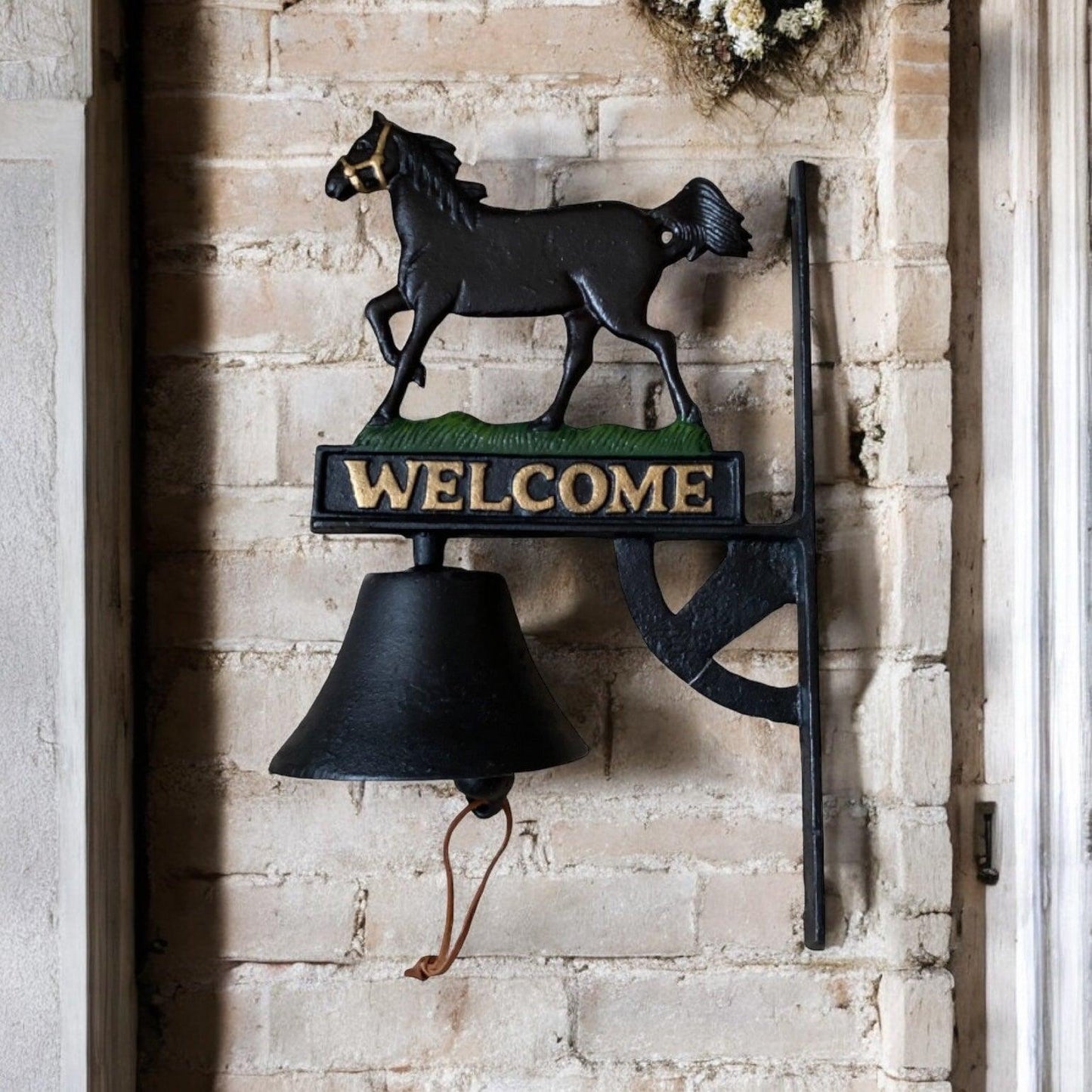 Door Bell Horse Welcome Cast Iron - The Renmy Store Homewares & Gifts 