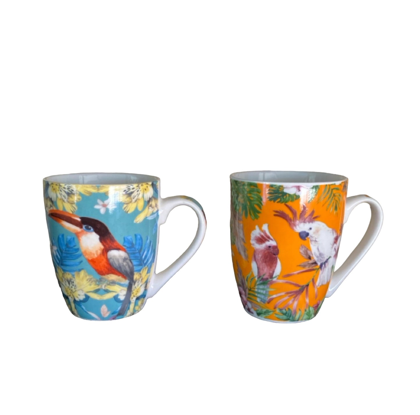 Cup Coffee Mug Set 4 Parrot Bird