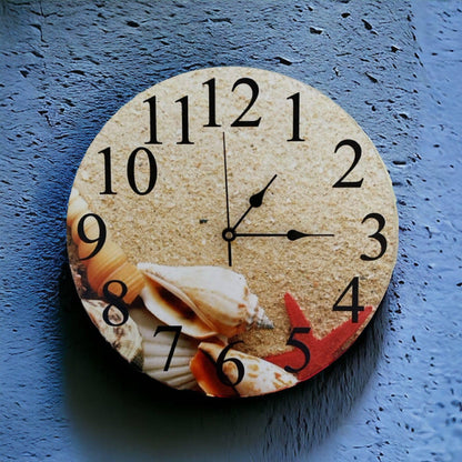 Clock Wall Ocean Beachside Shell Aussie Made - The Renmy Store Homewares & Gifts 