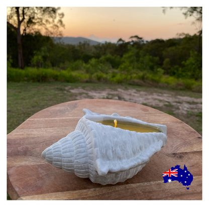 Pure Beeswax Shell Candle Aussie Handmade