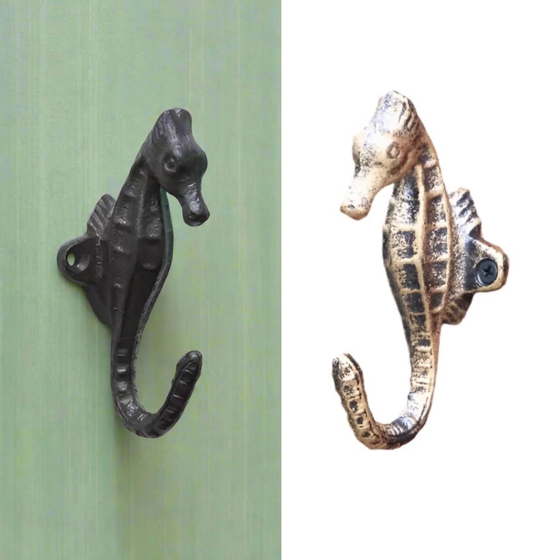 Seahorse Hook Rustic Cast Iron Beach House - The Renmy Store Homewares & Gifts 