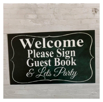 Sign The Guest Book Party Wedding Event Sign - The Renmy Store Homewares & Gifts 