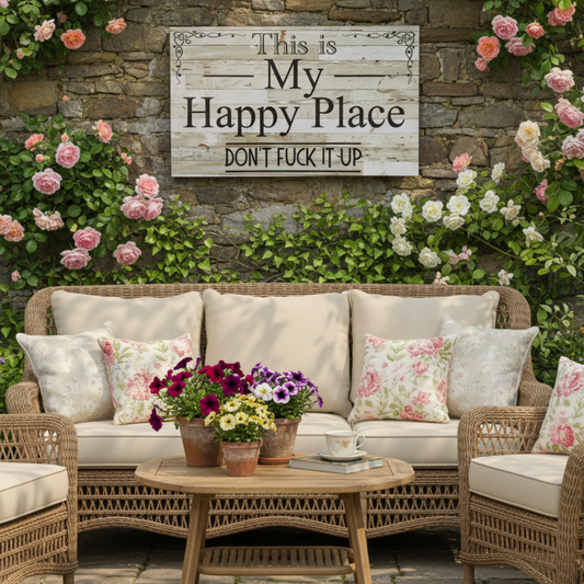 This Is My Happy Place Don't F*ck It Up Sign | Outdoor Acrylic Aussie Made