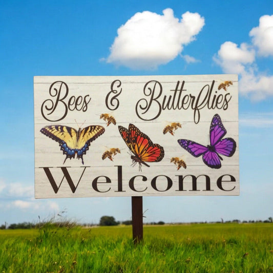 Bees & Butterflies Welcome Sign