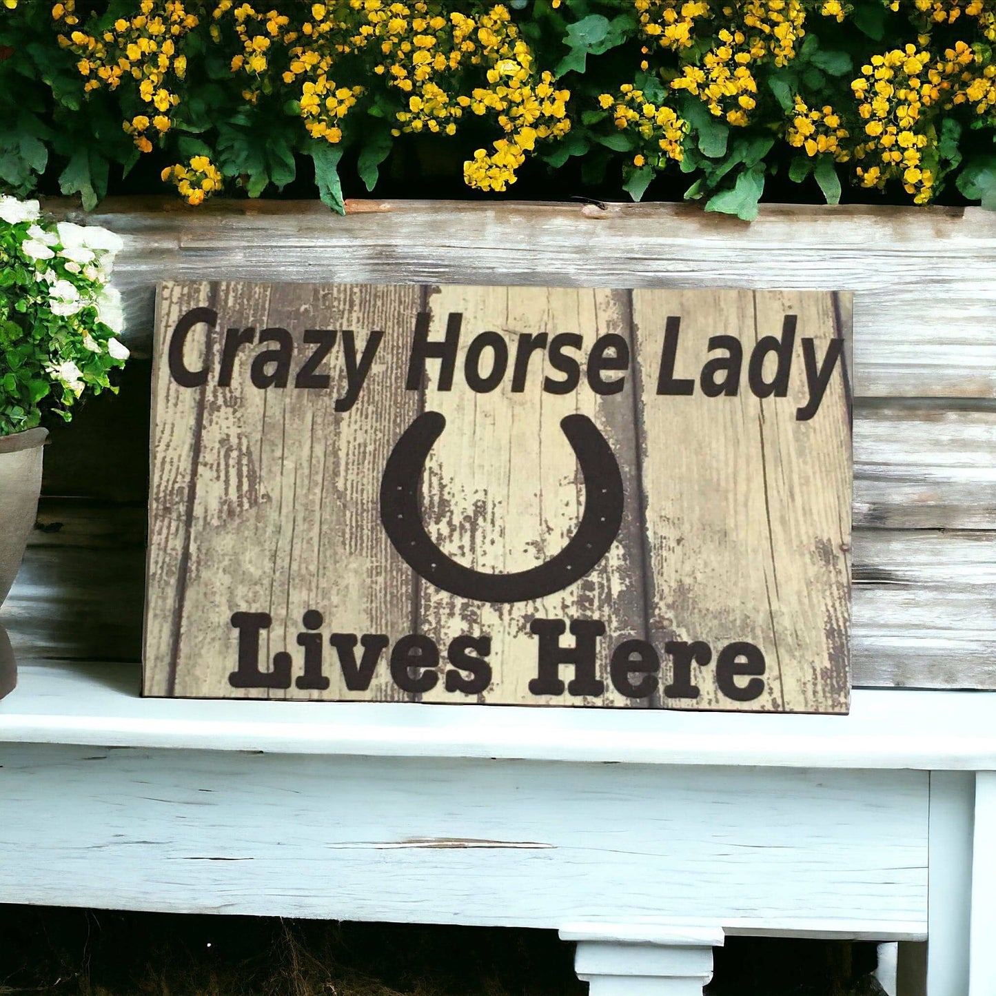 Crazy Horse Lady Lives Here Sign - The Renmy Store Homewares & Gifts 