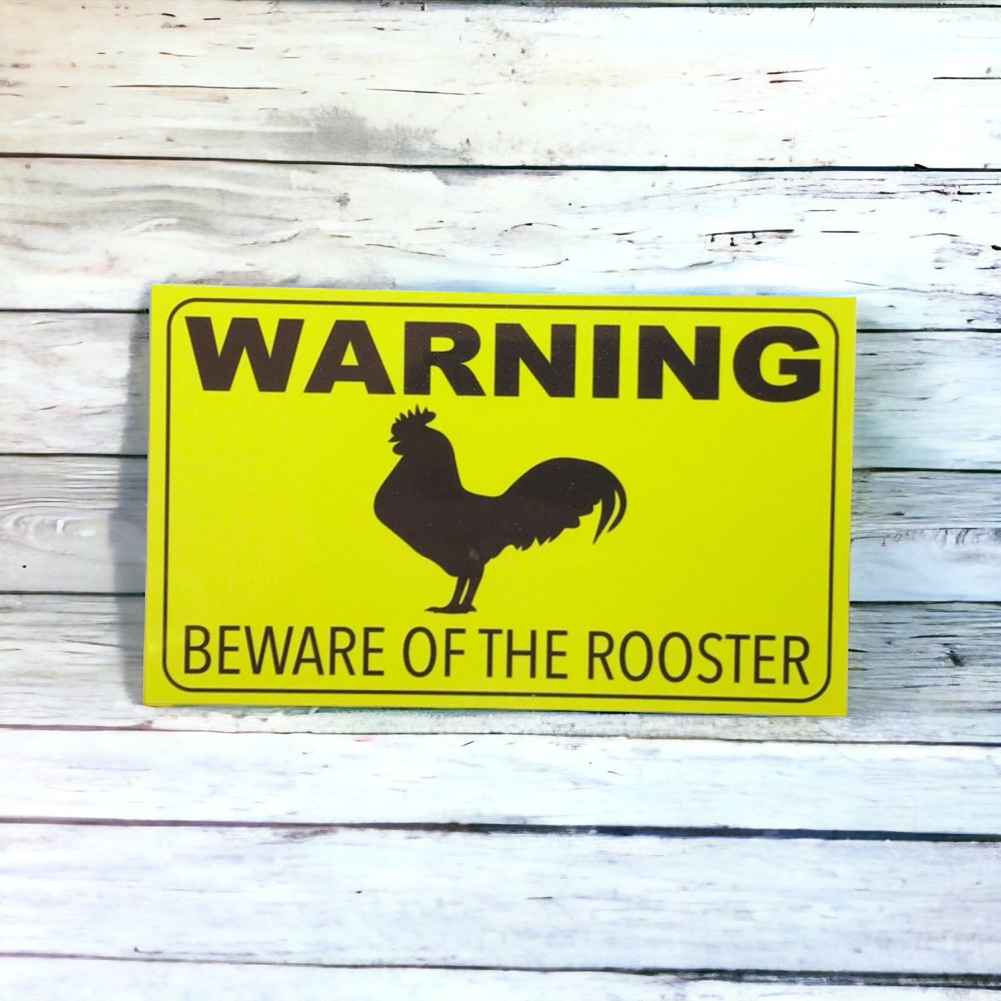 Warning Beware Of Rooster Sign - The Renmy Store Homewares & Gifts 