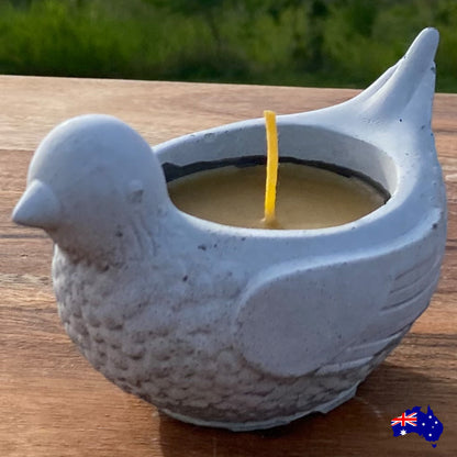 Pure Beeswax Pigeon Bird Candle Aussie Handmade
