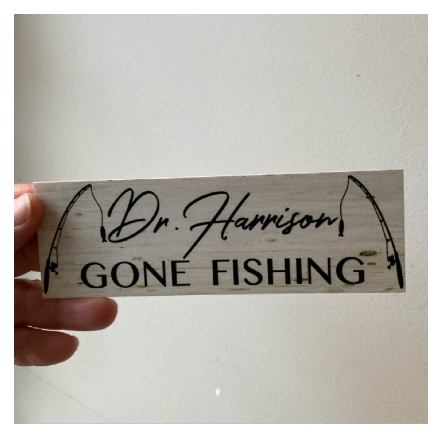 Gone Fishing Rustic Personalised Custom Sign - The Renmy Store Homewares & Gifts 