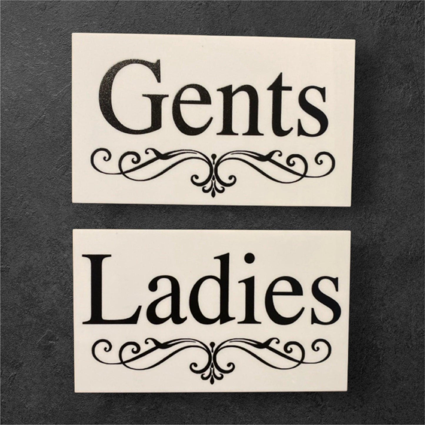 Toilet Door Ladies Gents White Elegance Sign - The Renmy Store Homewares & Gifts 