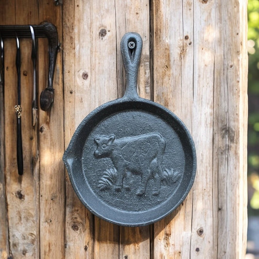 Frying Pan Cow Cast Iron Wall Decor