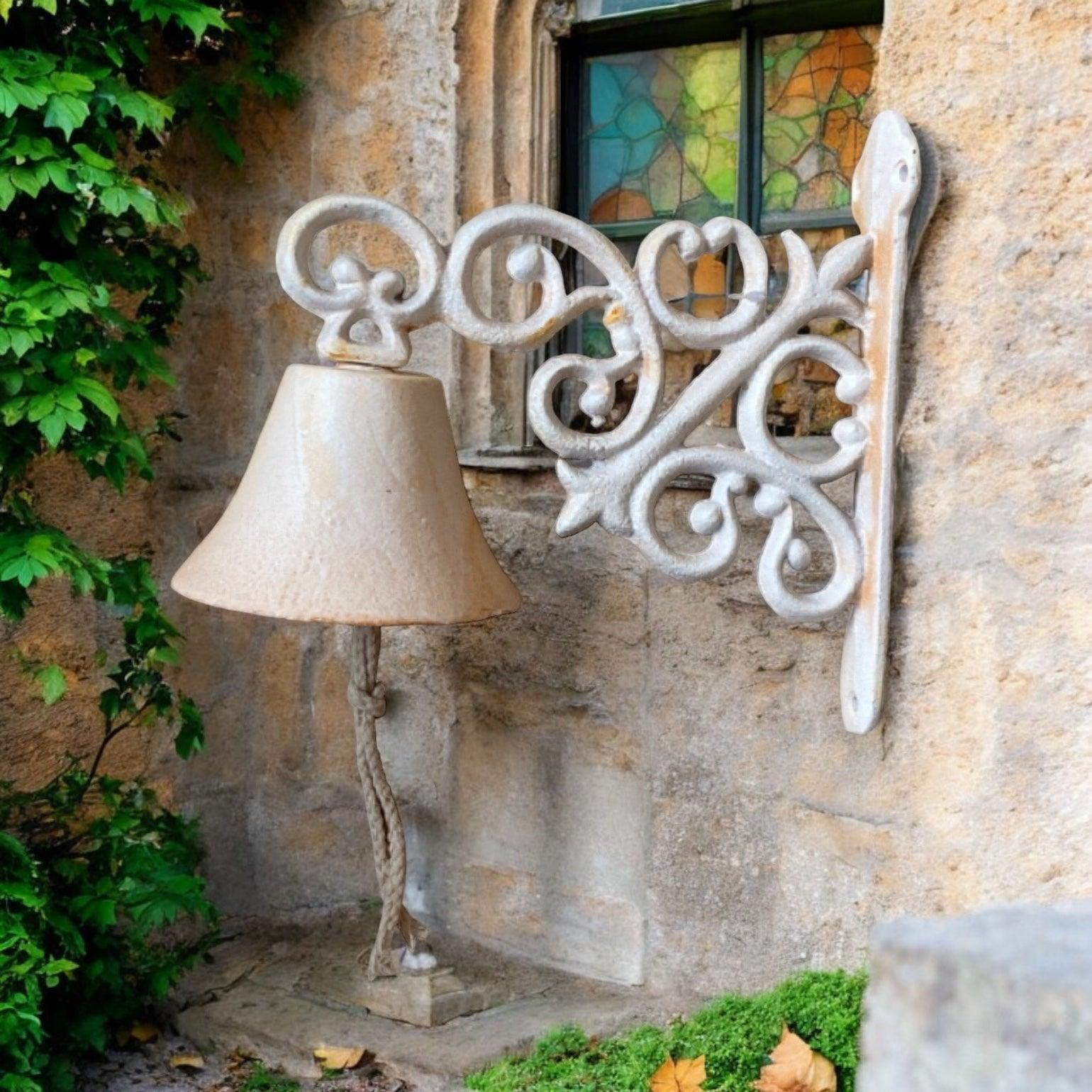 Door Bell Rustic White Scroll Cast Iron - The Renmy Store Homewares & Gifts 