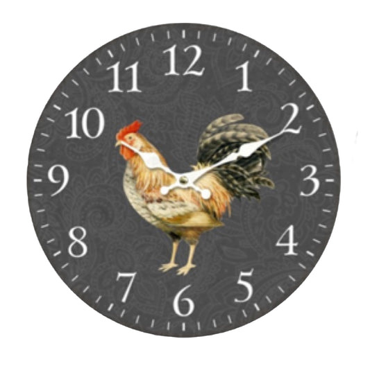 Clock Wall Rooster Farmhouse 34cm - The Renmy Store Homewares & Gifts 