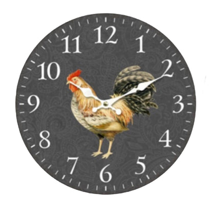 Clock Wall Rooster Farmhouse 34cm - The Renmy Store Homewares & Gifts 