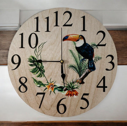 Clock Wall Toucan Bird Tropical Aussie Made - The Renmy Store Homewares & Gifts 