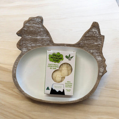 Rooster Chicken Wooden Dish Plate Goats Milk Soap - The Renmy Store Homewares & Gifts 