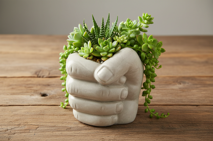 Concrete Hand Fist Planter & Pen Holder | Handmade Boho Modern Aussie Made