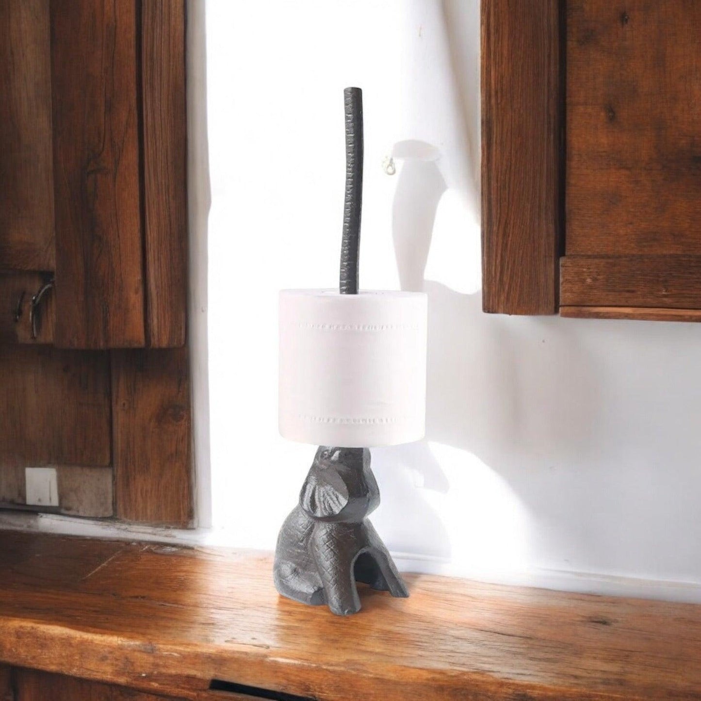 Paper Towel Holder Cast Iron Elephant