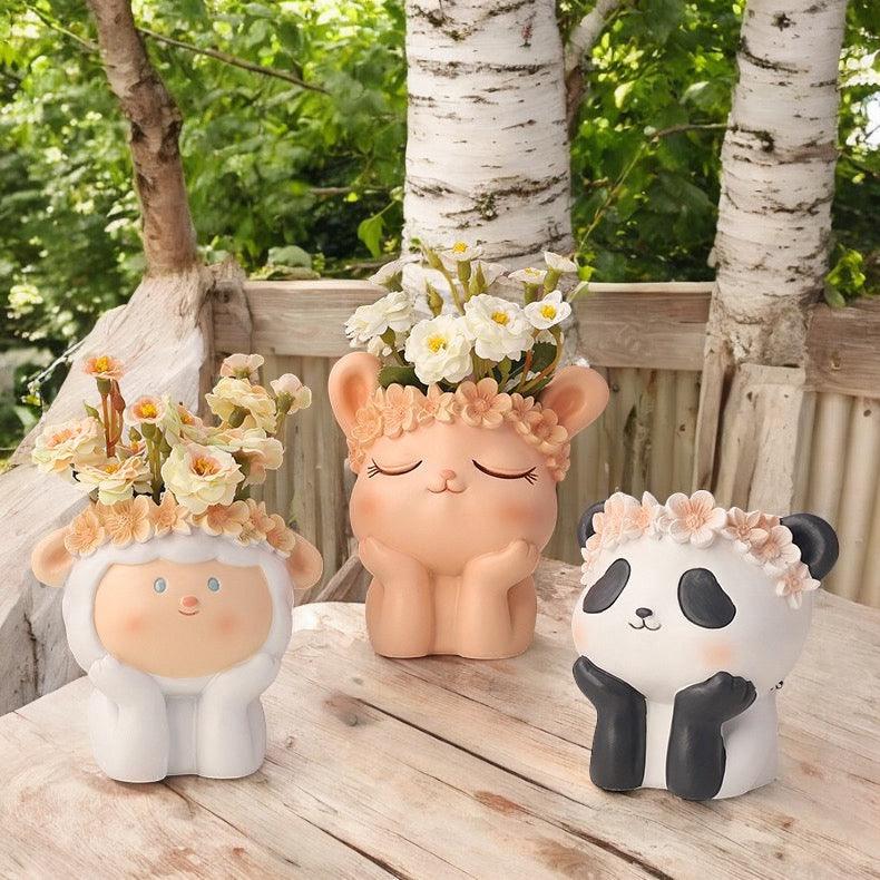 Garden Planter Pot Cat Dog Bear Lamb Panda Rabbit - The Renmy Store Homewares & Gifts 