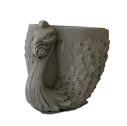 Planter Pot Peacock Bird Aussie Handmade Concrete