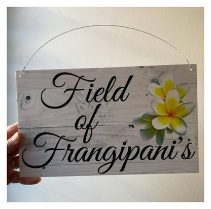 Frangipani Custom Wording Text Name Sign - The Renmy Store Homewares & Gifts 