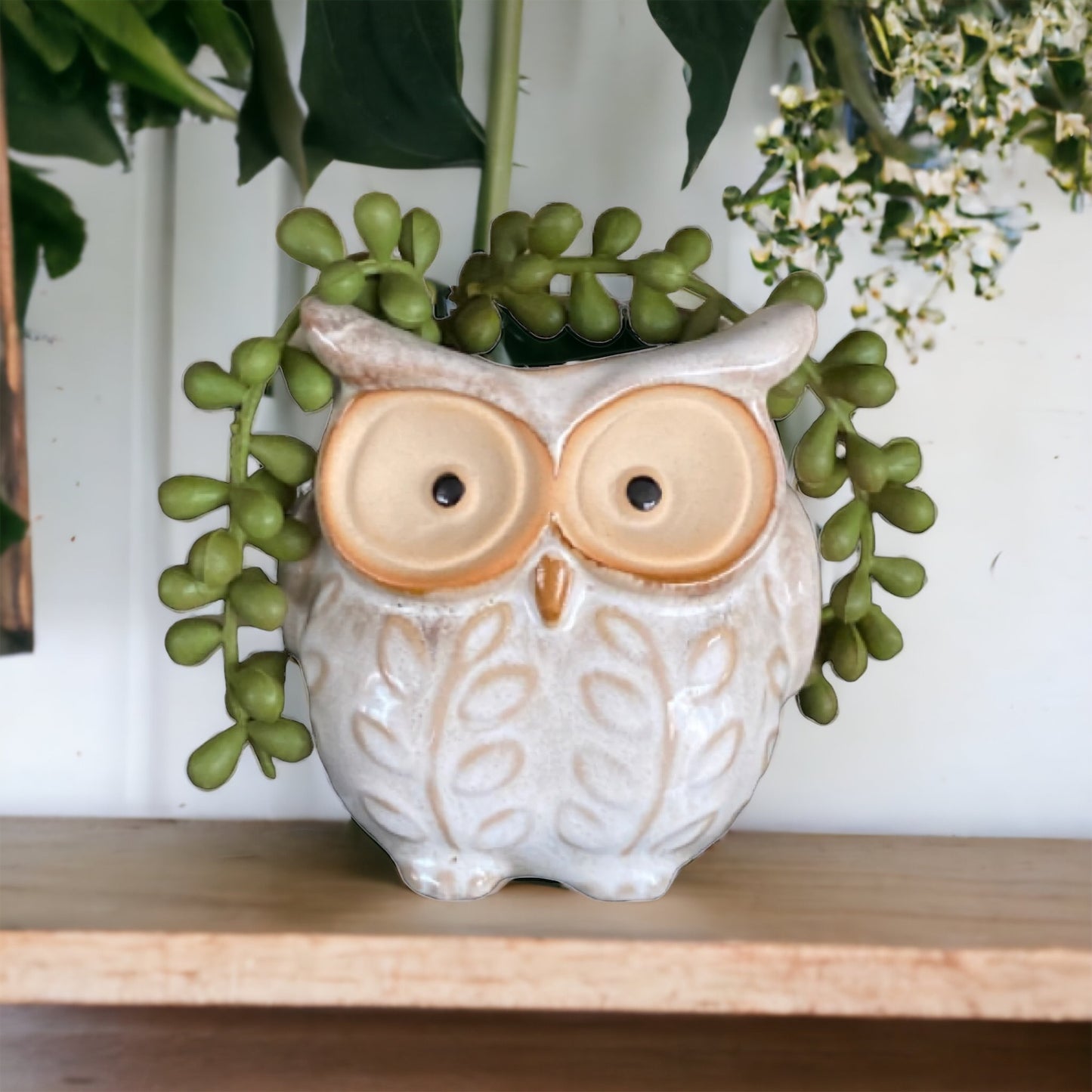 Plant Pot Planter Owl Natural