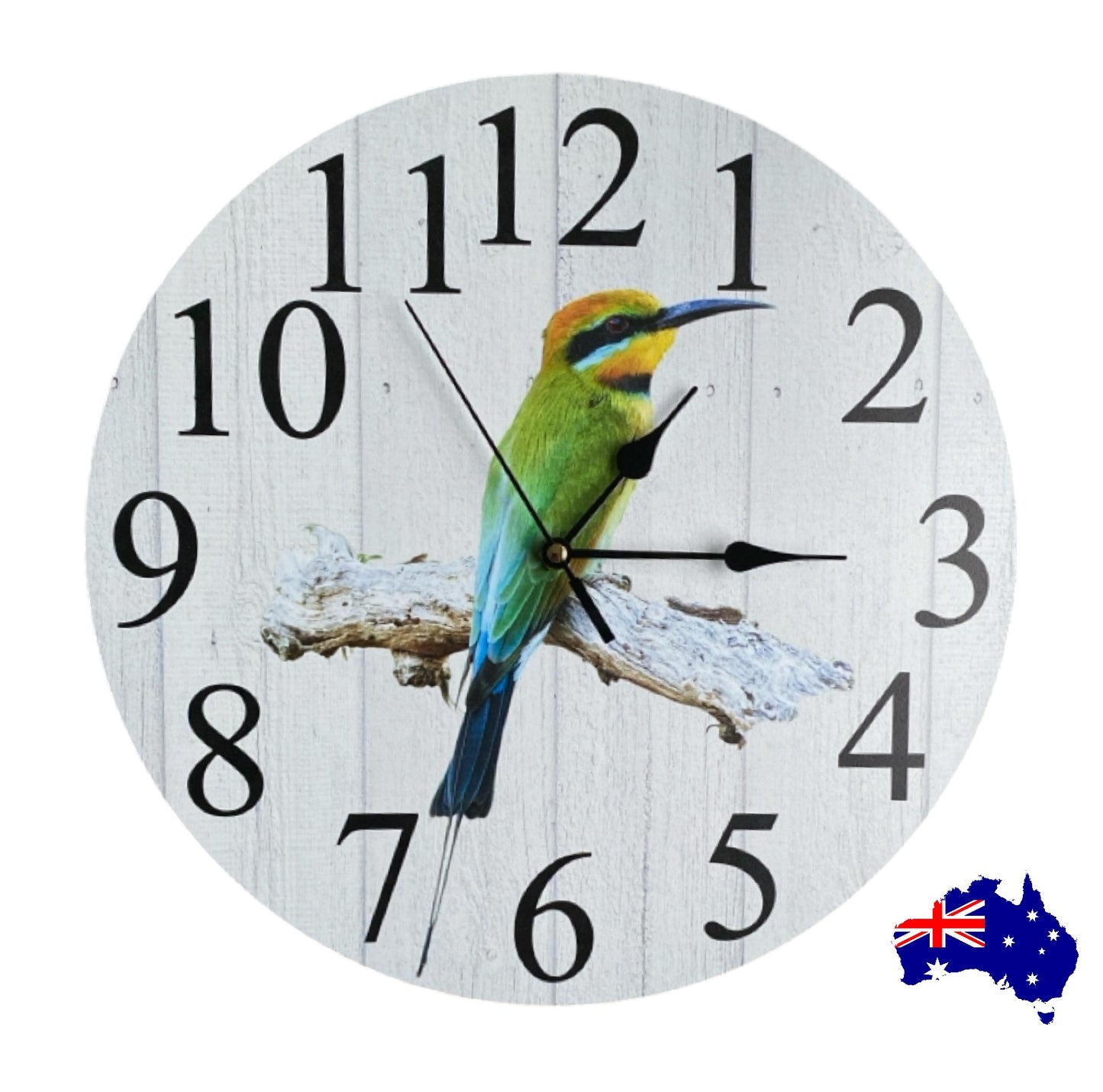 Clock Wall Bird Rainbow Bee-eater Aussie Made