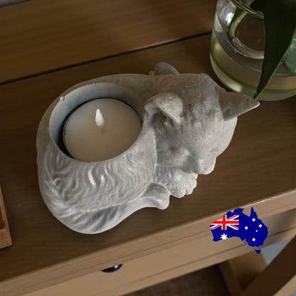 Planter Pot Candle Holder Cat Kitty Aussie Handmade Concrete
