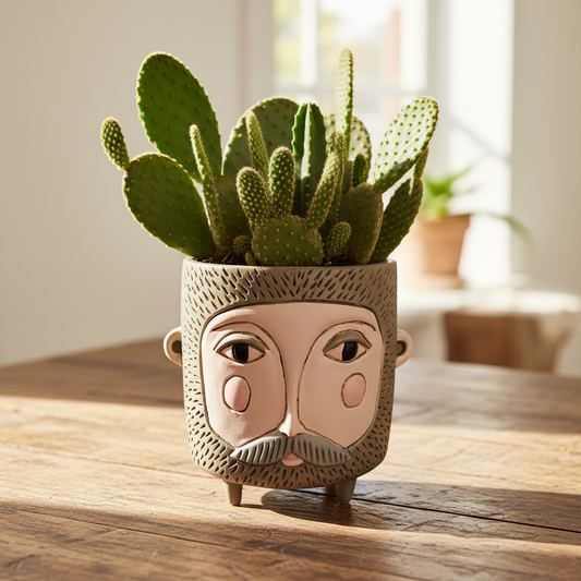 Man Jack Hairy Plant Pot | Resin Hand Painted Planter 8.5cm Australia