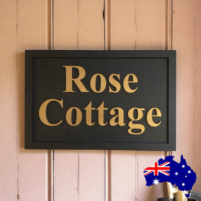 Cottage House Residence Timber Wood Custom Personalised Large Sign