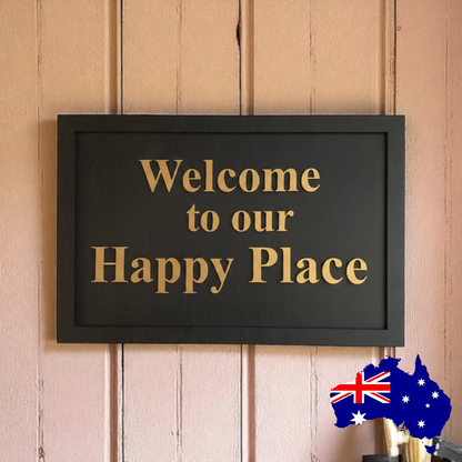 Custom Personalised Timber Wood Look Sign | Large Square Business Home Property Sign | Aussie Made